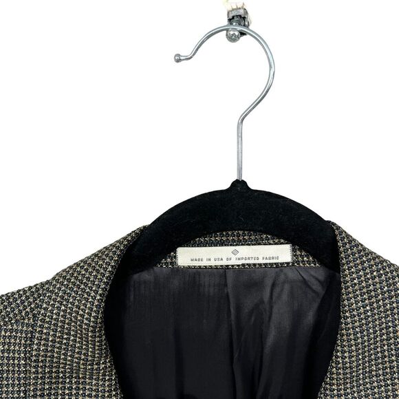 Joseph Abboud Mens Sport Coat Blazer Silk‎ Wool Super 100's Houndstooth Size 48L - Picture 3 of 7